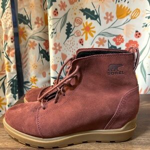 Sorel Women's Evie II wedge Lace Bootie - Spice/Gum US Size 9